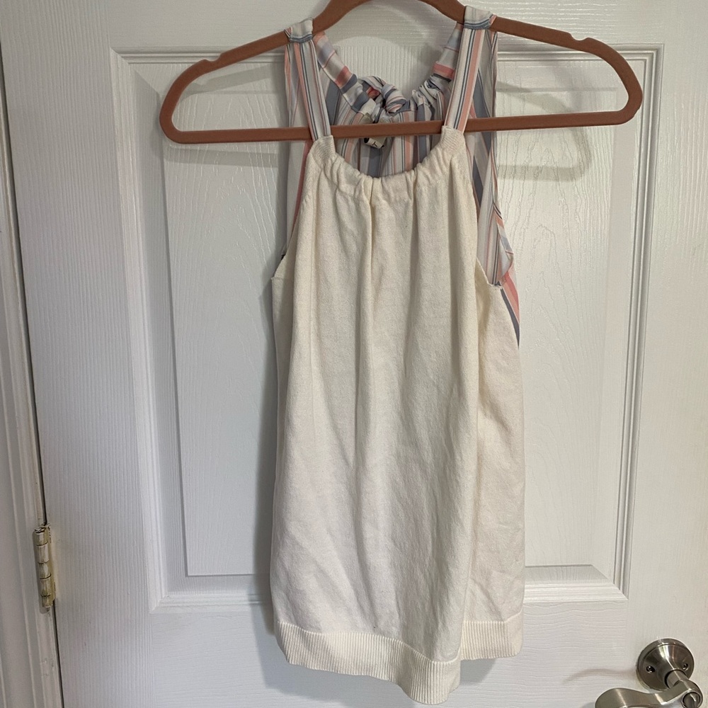 LOFT White Halter Neck Blouse